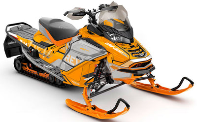 Stockup Black White Ski-Doo REV Gen4 Wide Less Coverage Sled Wrap
