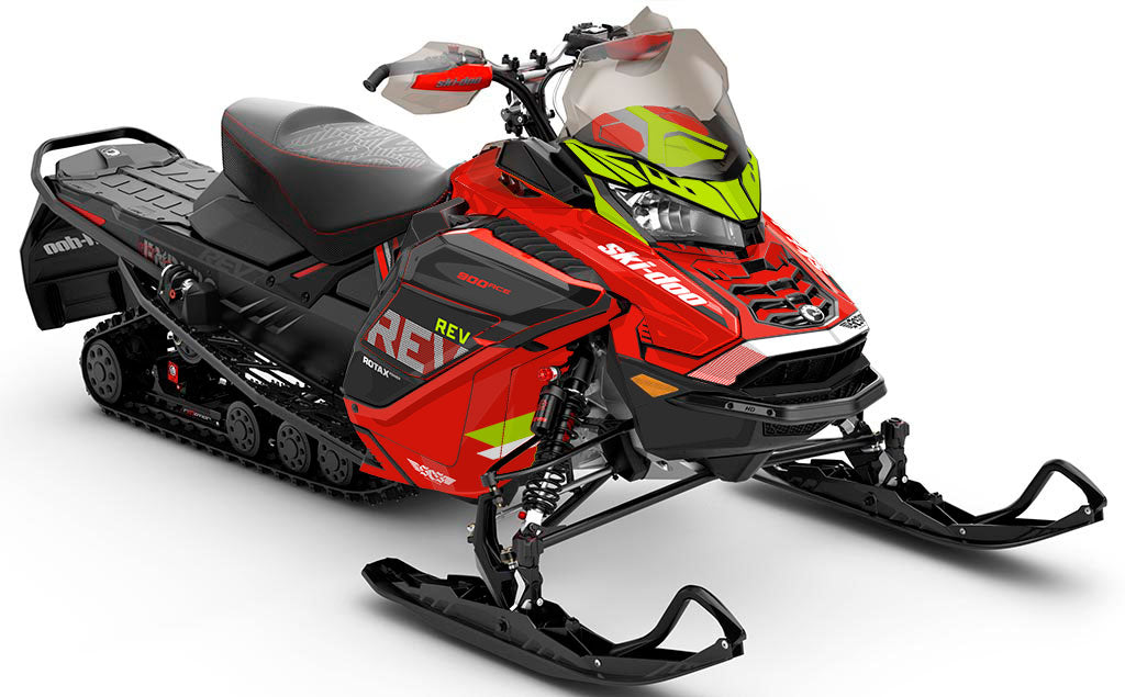Stockup Black Red Ski-Doo REV Gen4 Wide Premium Coverage Sled Wrap