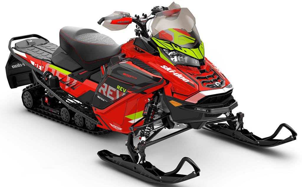 Stockup Black Red Ski-Doo REV Gen4 Wide Full Coverage Sled Wrap