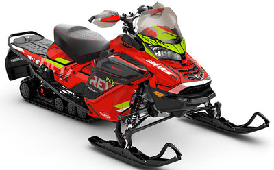 Stockup Black Red Ski-Doo REV Gen4 Wide Partial Coverage Sled Wrap