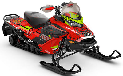 Stockup Black Red Ski-Doo REV Gen4 Wide Less Coverage Sled Wrap
