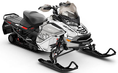 Stockup Black DrkGrey Ski-Doo REV Gen4 Wide Premium Coverage Sled Wrap