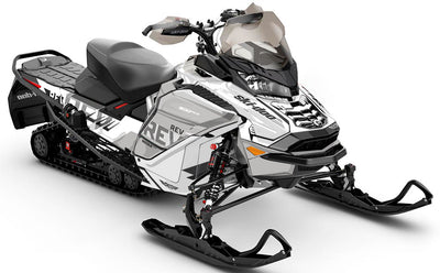 Stockup Black DrkGrey Ski-Doo REV Gen4 Wide Full Coverage Sled Wrap