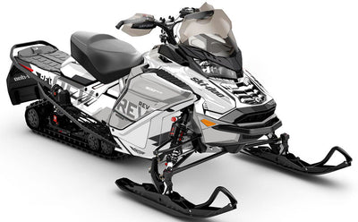 Stockup Black DrkGrey Ski-Doo REV Gen4 Wide Partial Coverage Sled Wrap