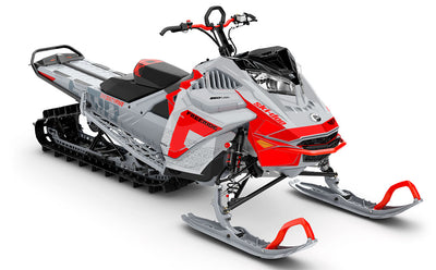 Supercharge CatGrey Red Ski-Doo REV Gen4 LWH - Freeride Premium Coverage Sled Wrap