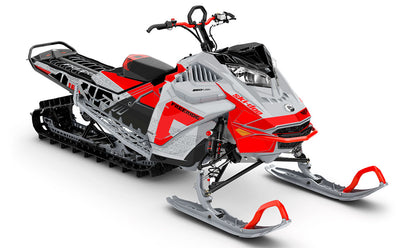 Supercharge CatGrey Red Ski-Doo REV Gen4 LWH - Freeride Less Coverage Sled Wrap