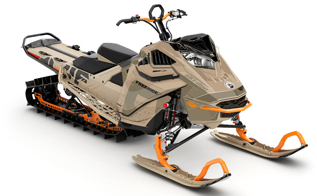 Supercharge Tan DrkTan Ski-Doo REV Gen4 LWH - Freeride Premium Coverage Sled Wrap