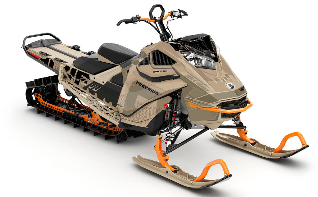 Supercharge Tan DrkTan Ski-Doo REV Gen4 LWH - Freeride Full Coverage Sled Wrap