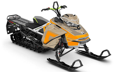 Supercharge Tan Orange Ski-Doo REV Gen4 Freeride Partial Coverage Sled Wrap