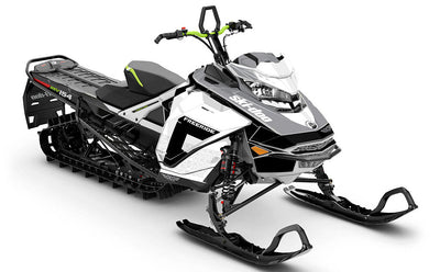 Supercharge White Black Ski-Doo REV Gen4 Freeride Partial Coverage Sled Wrap