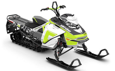 Supercharge White Black Ski-Doo REV Gen4 Freeride Premium Coverage Sled Wrap