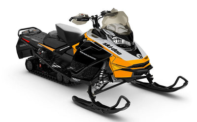 Supercharge Orange Black Ski-Doo REV Gen4 Renegade Premium Coverage Sled Wrap
