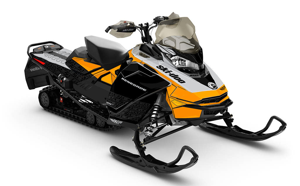 Supercharge Orange Black Ski-Doo REV Gen4 Renegade Less Coverage Sled Wrap