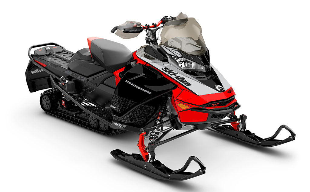Supercharge Red Black Ski-Doo REV Gen4 Renegade Premium Coverage Sled Wrap