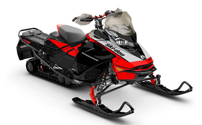 Supercharge Red Black Ski-Doo REV Gen4 Renegade Partial Coverage Sled Wrap