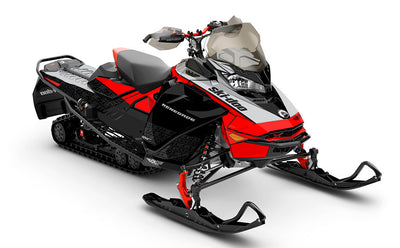 Supercharge Red Black Ski-Doo REV Gen4 Renegade Less Coverage Sled Wrap