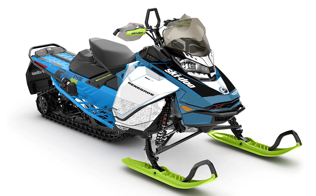 Supercharge Scandiblue Black Ski-Doo REV Gen4 Renegade Premium Coverage Sled Wrap