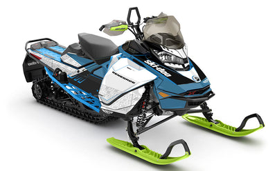 Supercharge Scandiblue Black Ski-Doo REV Gen4 Renegade Partial Coverage Sled Wrap