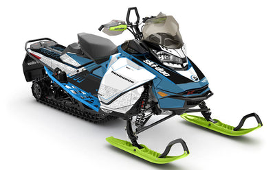 Supercharge Scandiblue Black Ski-Doo REV Gen4 Renegade Less Coverage Sled Wrap