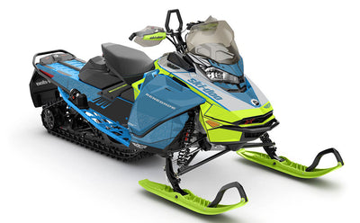 Supercharge Scandiblue Manta Ski-Doo REV Gen4 Renegade Partial Coverage Sled Wrap