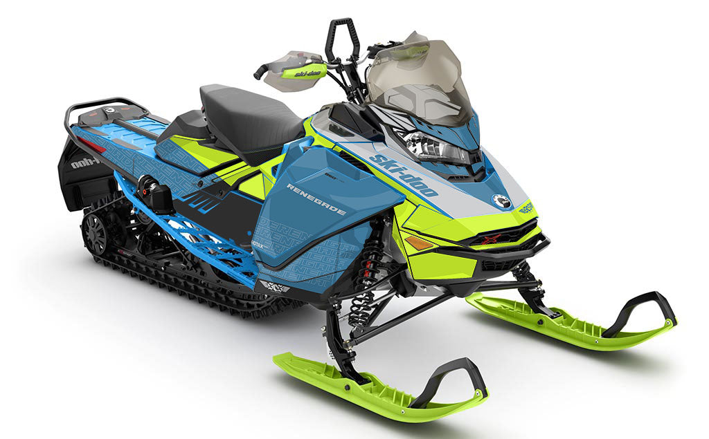 Supercharge Scandiblue Manta Ski-Doo REV Gen4 Renegade Less Coverage Sled Wrap