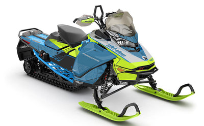 Supercharge Scandiblue Manta Ski-Doo REV Gen4 Renegade Less Coverage Sled Wrap