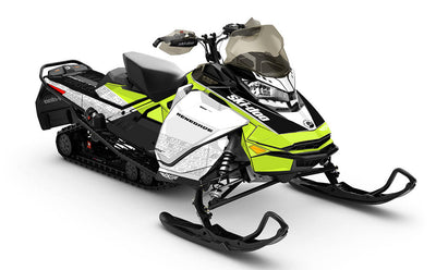 Supercharge White Manta Ski-Doo REV Gen4 Renegade Less Coverage Sled Wrap