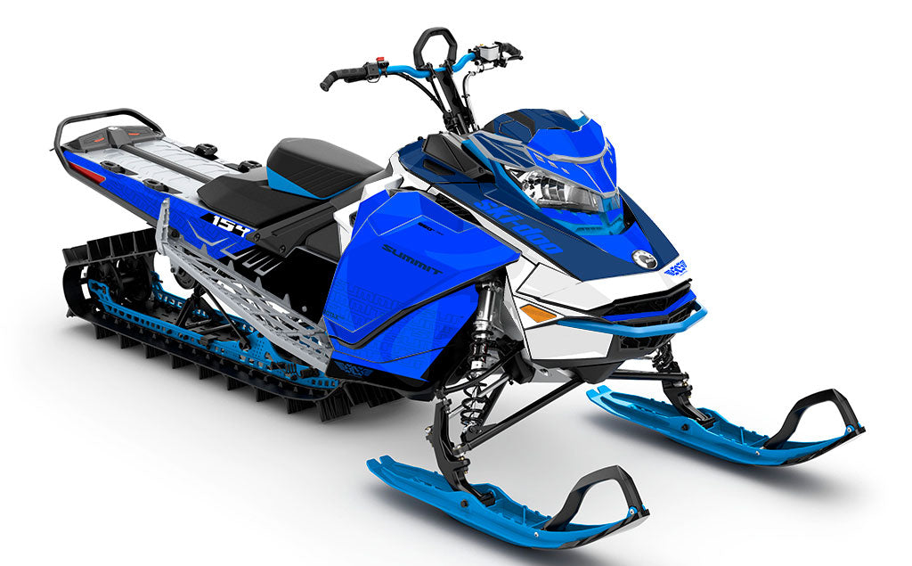 Supercharge Blue Green Ski-Doo REV Gen4 Summit Full Coverage Sled Wrap