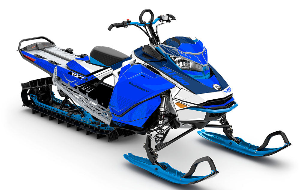 Supercharge Blue Green Ski-Doo REV Gen4 Summit Premium Coverage Sled Wrap