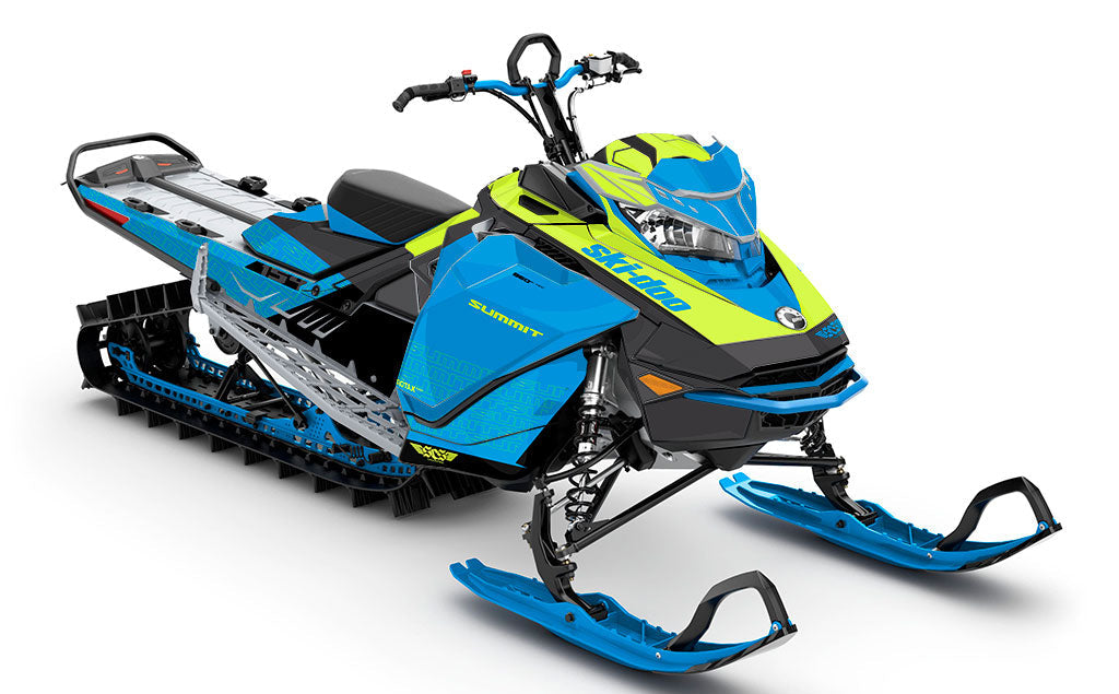 Supercharge Blue Red Ski-Doo REV Gen4 Summit Premium Coverage Sled Wrap