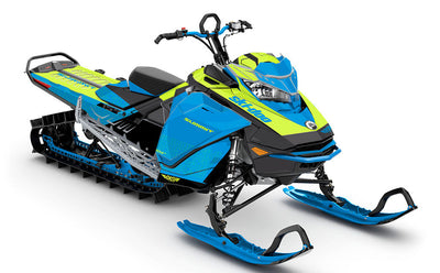 Supercharge Blue Green Ski-Doo REV Gen4 Summit Less Coverage Sled Wrap