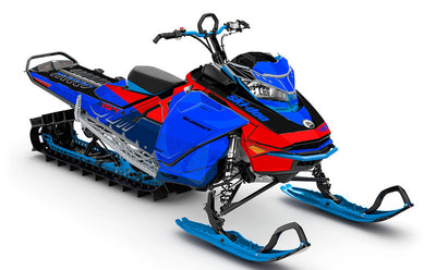 Supercharge Blue Red Ski-Doo REV Gen4 Summit Less Coverage Sled Wrap