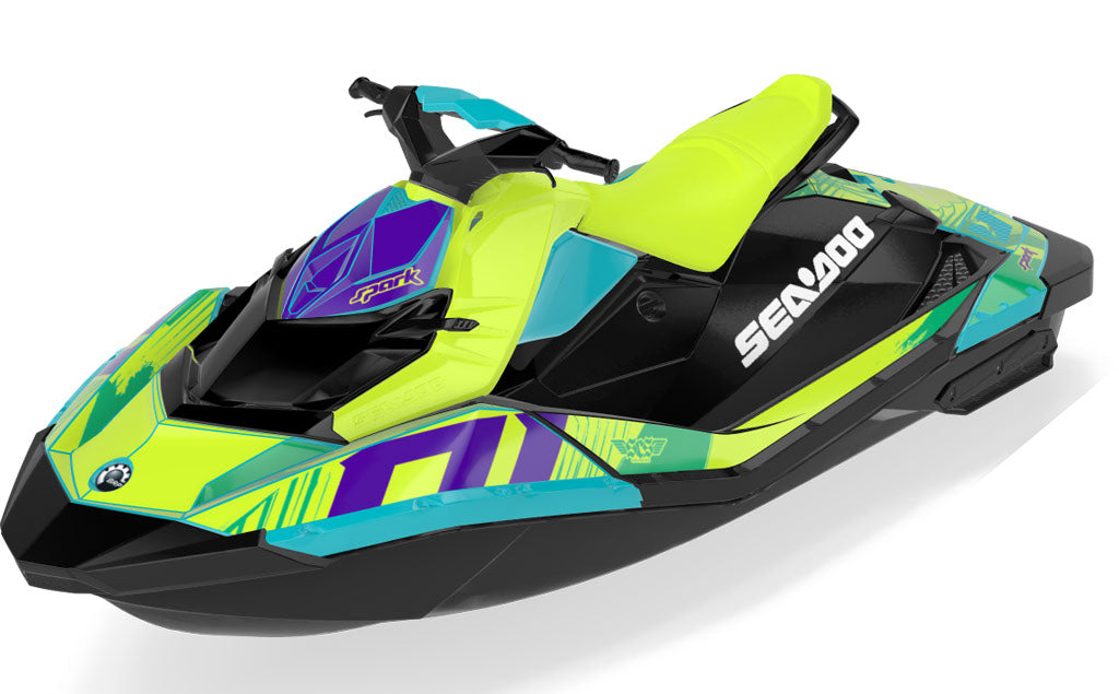 Surge Sea-Doo Spark Graphics Purple Green Premium Coverage