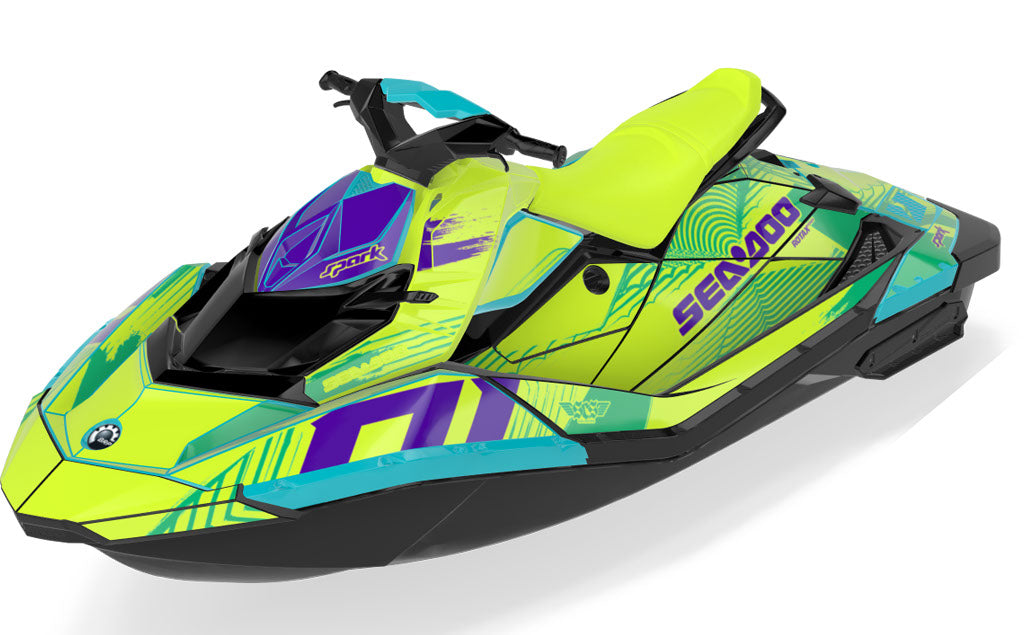 Surge Sea-Doo Spark Graphics Purple Green Full Coverage