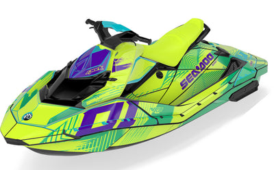 Surge Sea-Doo Spark Graphics Purple Green Partial Coverage