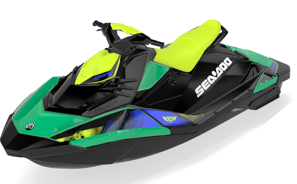 Tally Sea-Doo Spark Graphics Manta DazzlingBlue Less Coverage