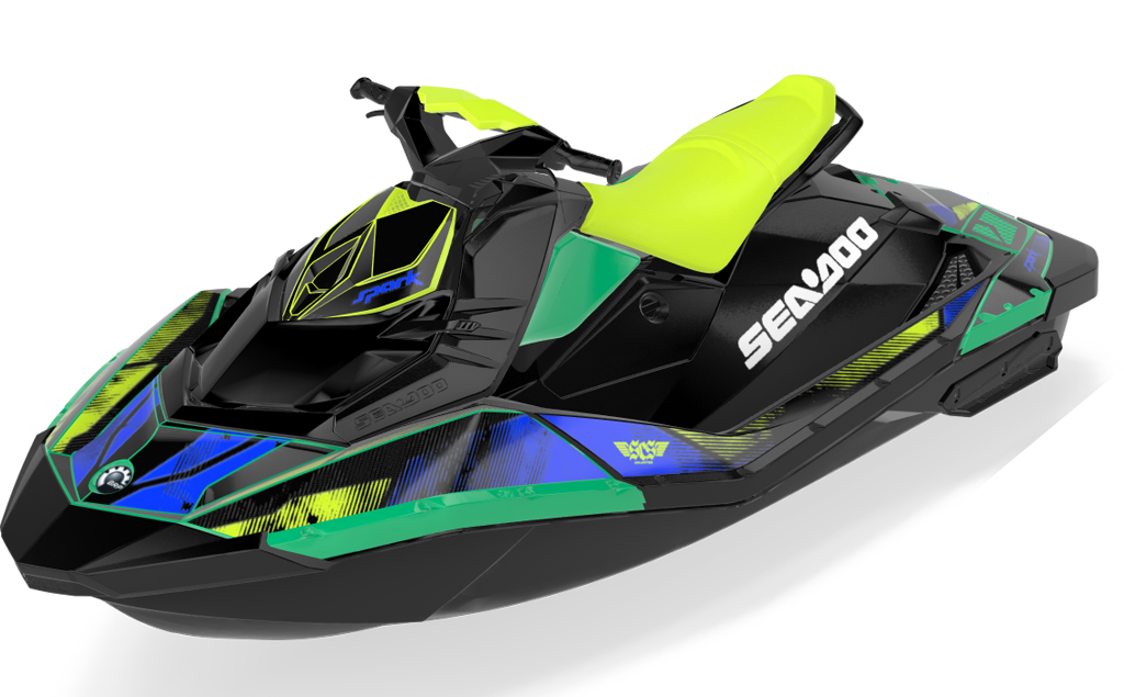 Tally Sea-Doo Spark Graphics Manta DazzlingBlue Partial Coverage