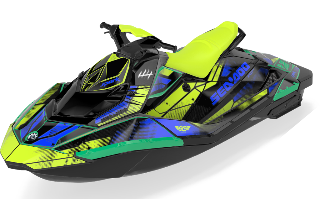 Tally Sea-Doo Spark Graphics Manta DazzlingBlue Full Coverage