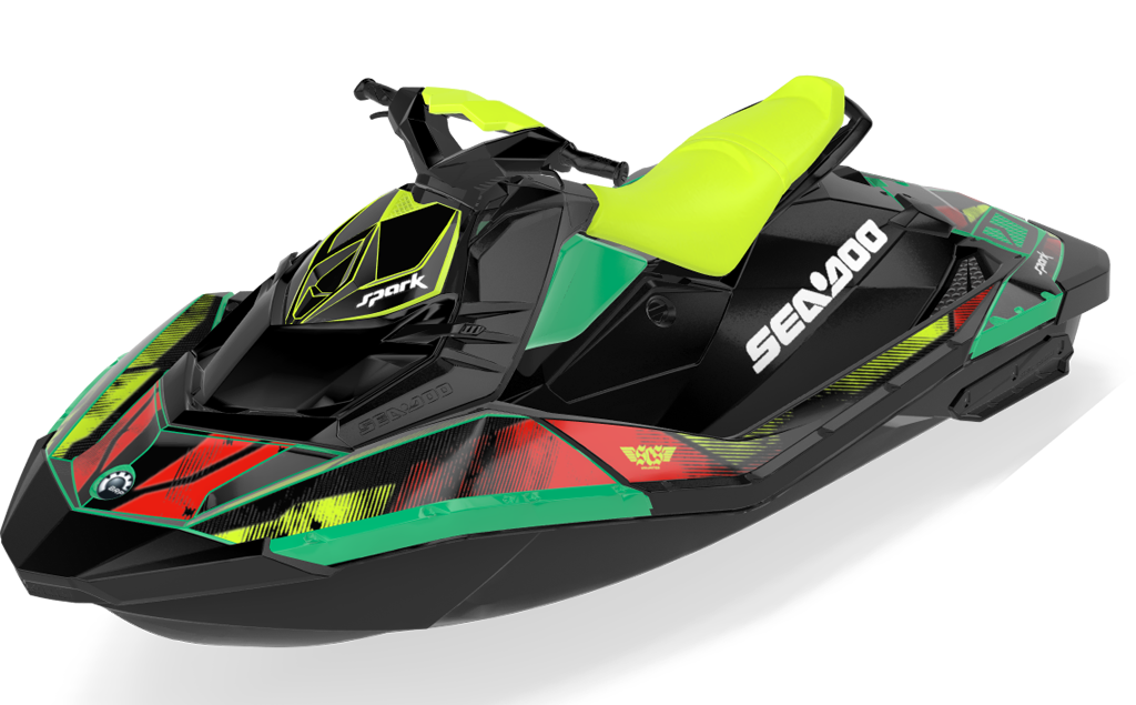 Tally Sea-Doo Spark Graphics Manta LavaDrkRed Partial Coverage