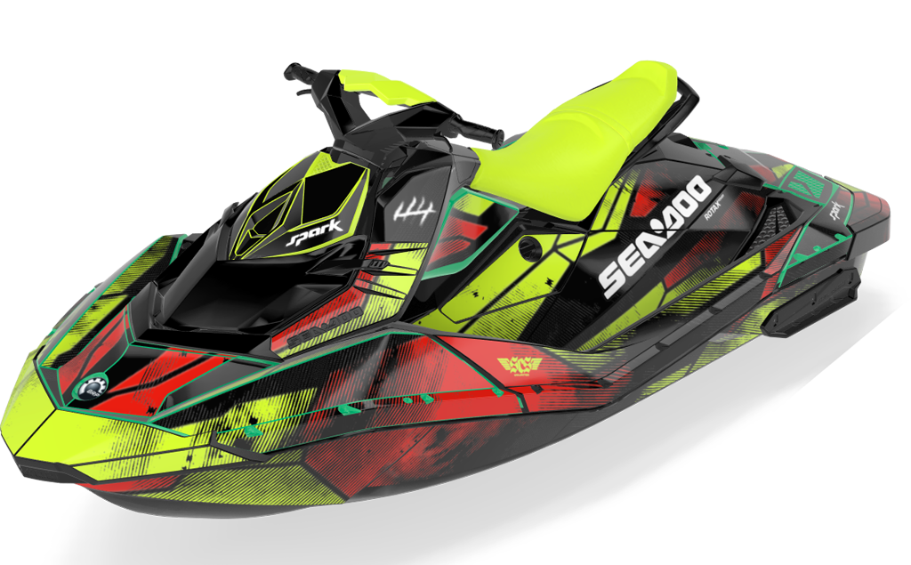 Tally Sea-Doo Spark Graphics Manta LavaDrkRed Premium Coverage