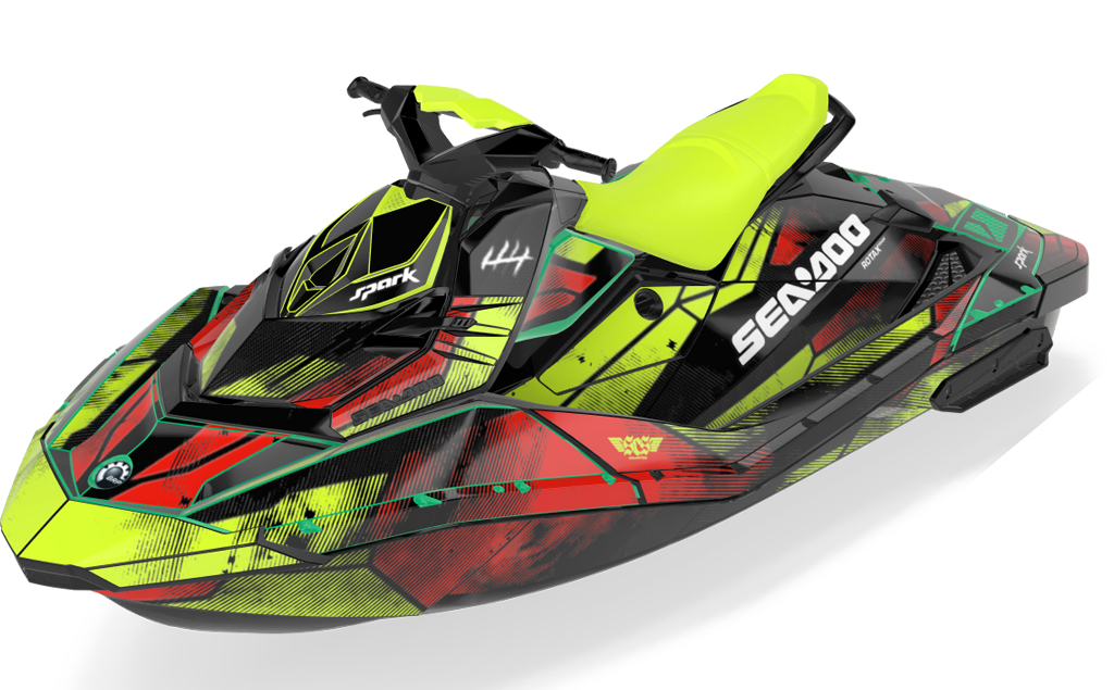 Tally Sea-Doo Spark Graphics Manta LavaDrkRed Max Coverage