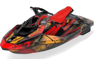 Tally Sea-Doo Spark Graphics Orange Red Less Coverage
