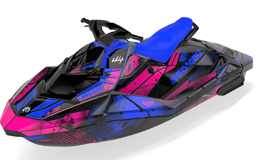 Tally Sea-Doo Spark Graphics Pink DazzlingBlue Premium Coverage