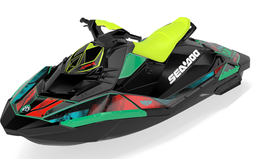 Tally Sea-Doo Spark Graphics Reef LavaDrkRed Partial Coverage