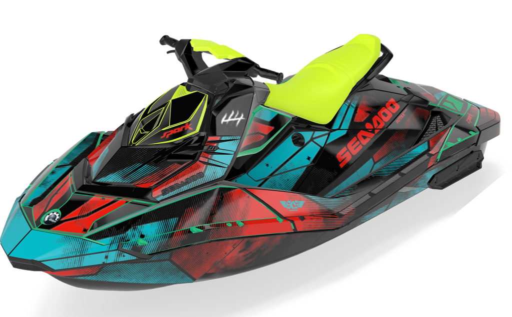 Tally Sea-Doo Spark Graphics Reef LavaDrkRed Max Coverage