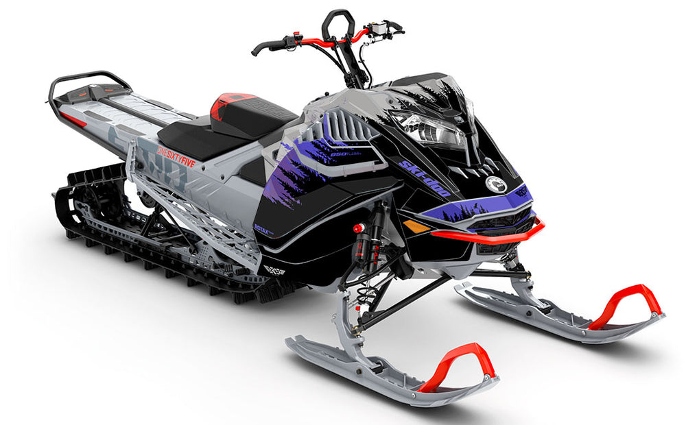 Thrasher Black Green Ski-Doo REV Gen4 LWH - Freeride Full Coverage Sled Wrap