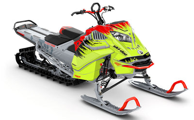 Thrasher Black White Ski-Doo REV Gen4 LWH - Freeride Full Coverage Sled Wrap