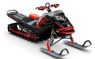 Thrasher Black Red Ski-Doo REV Gen4 LWH - Summit Less Coverage Sled Wrap