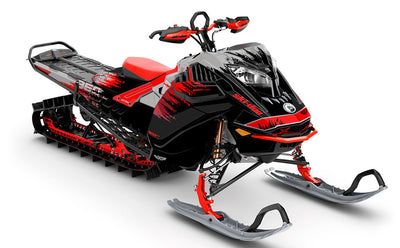 Thrasher Black Red Ski-Doo REV Gen4 LWH - Summit Full Coverage Sled Wrap