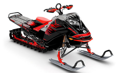 Thrasher Black Red Ski-Doo REV Gen4 LWH - Summit Premium Coverage Sled Wrap